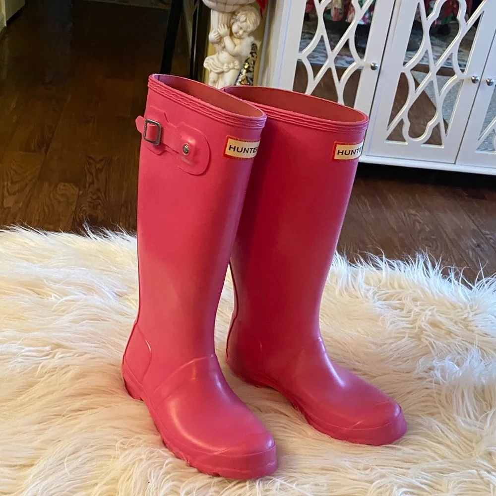 Hunter girl Fuchsia Waterproof tall rain Boots